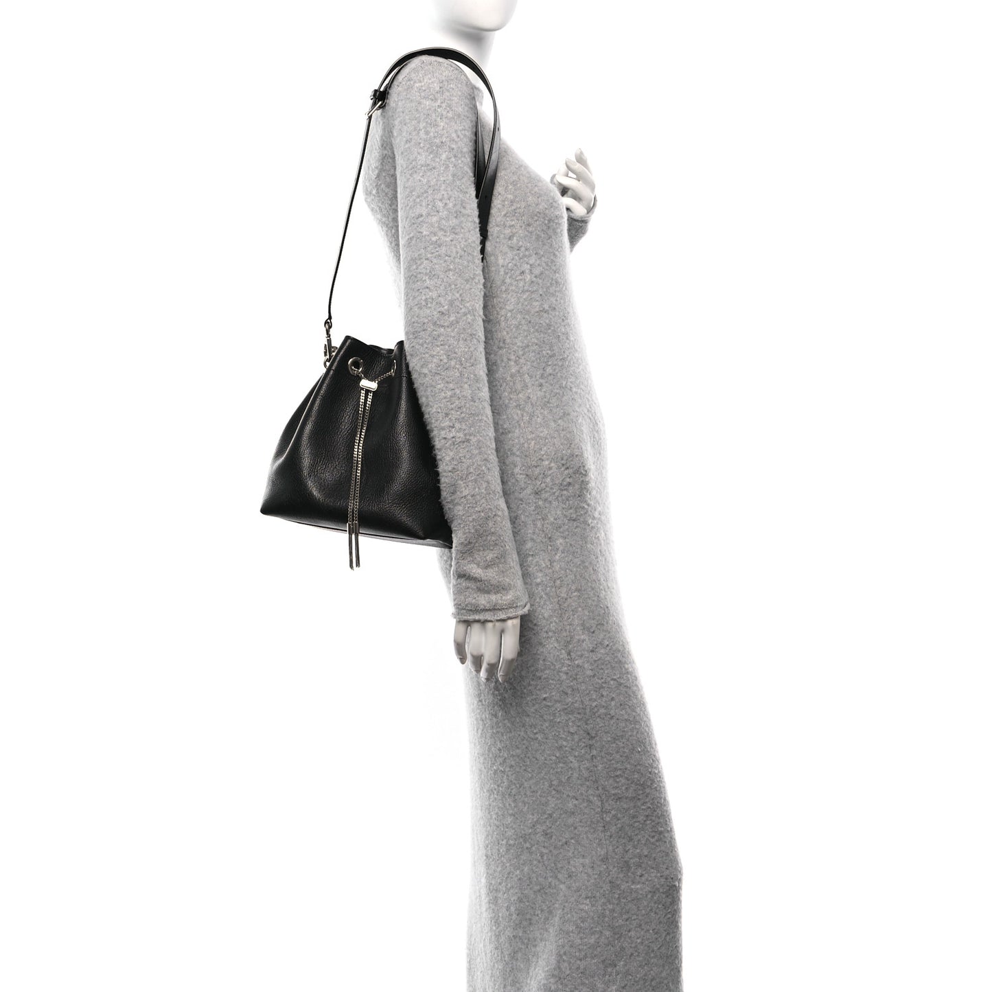 Calfskin Bon Bon Bag Bucket Bag Black
