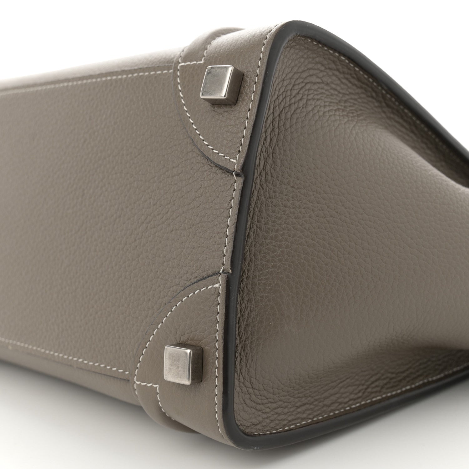 Celine Drummed Calfskin Micro Luggage Souris 9 of 13