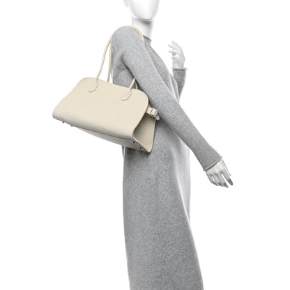 The Row Matte Grained Calfskin Margaux Shoulder 12  White 2 of 9