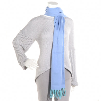 Hermes Cashmere Reversible Evelyne Scarf Bleu Ciel and Vert Menthe 2 of 6