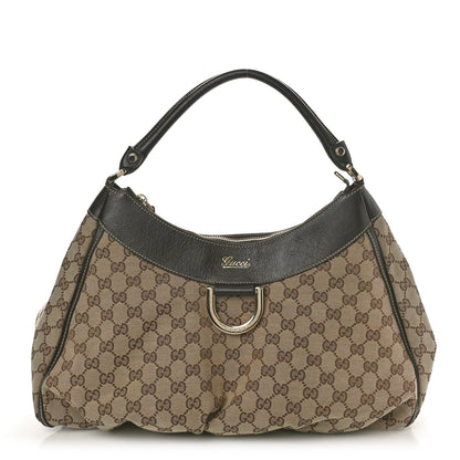 Gucci Monogram Large D Gold Hobo Dark Brown 1 of 9