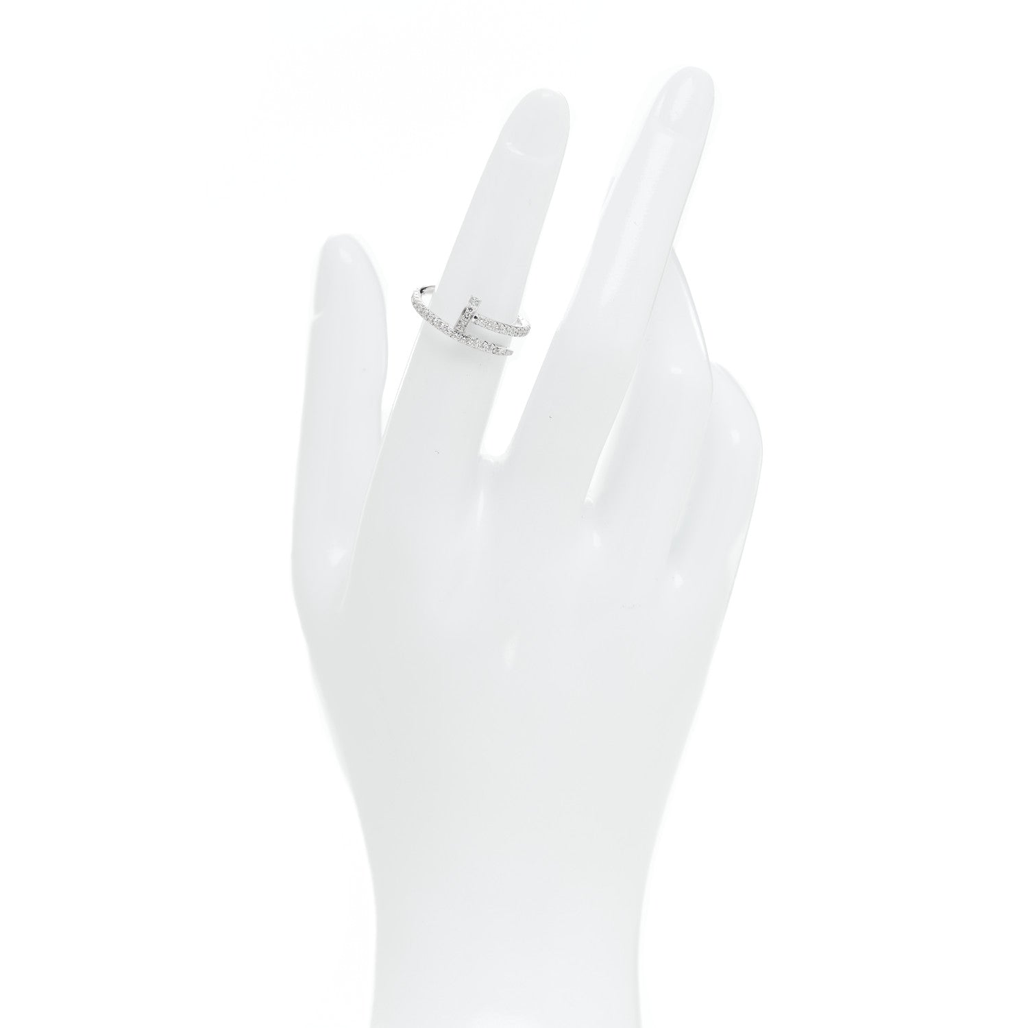 Cartier 18K White Gold Diamond Juste Un Clou Paved Ring 50 5.25 2 of 6