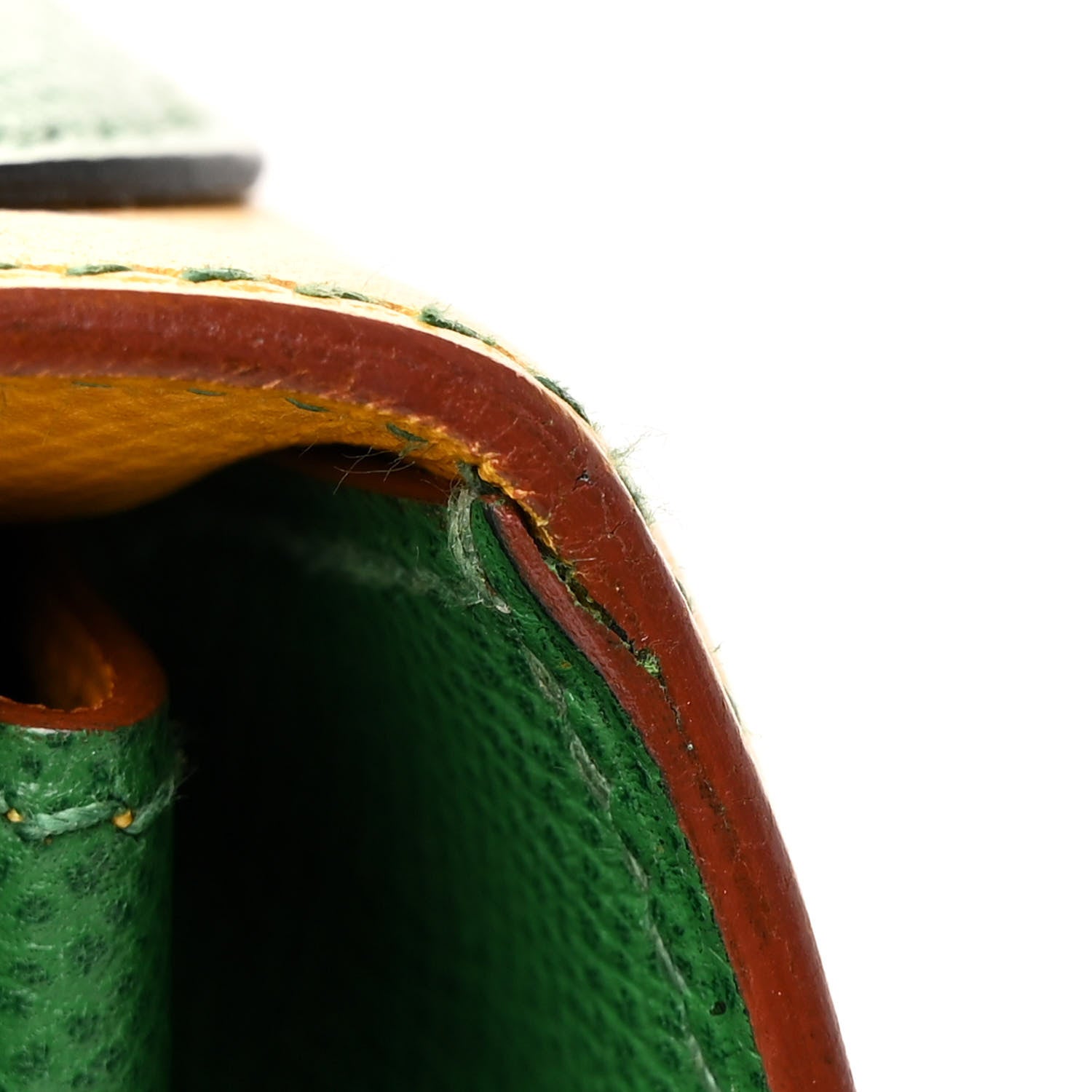 Hermes Courchevel Tri-Color Kelly Sellier 32 Rouge Vif Jaune Vert Bengale 12 of 12