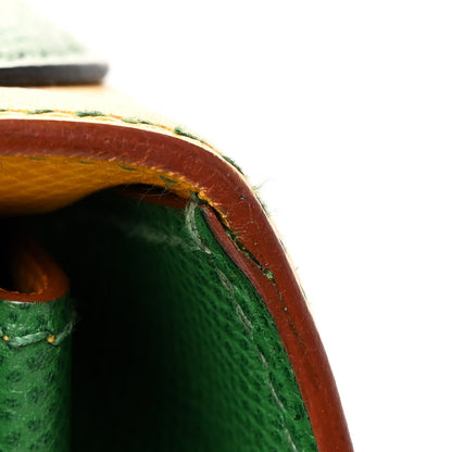 Hermes Courchevel Tri-Color Kelly Sellier 32 Rouge Vif Jaune Vert Bengale 12 of 12