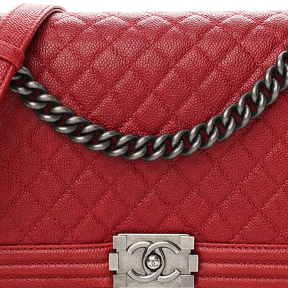 Chanel Caviar Quilted New Medium Boy Flap Dark Red 8 of 11