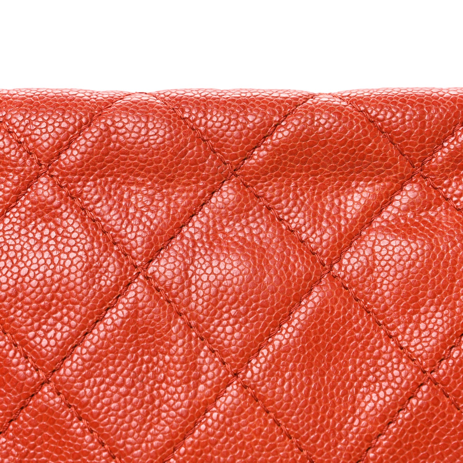 Chanel Grained Calfskin Large Natural Beauty Flap Orange 8 of 11