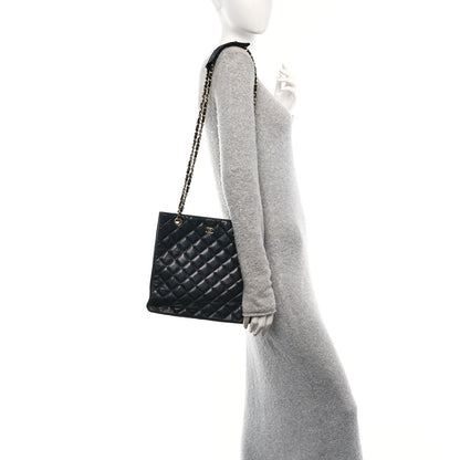 Chanel Lambskin Quilted Shopping Tote Black 2 of 10