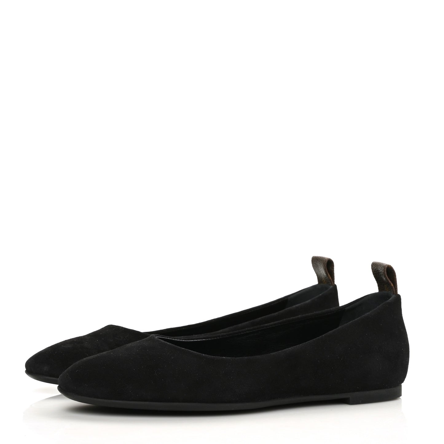 Suede Monogram Uniformes Ballet Flats 40 Black