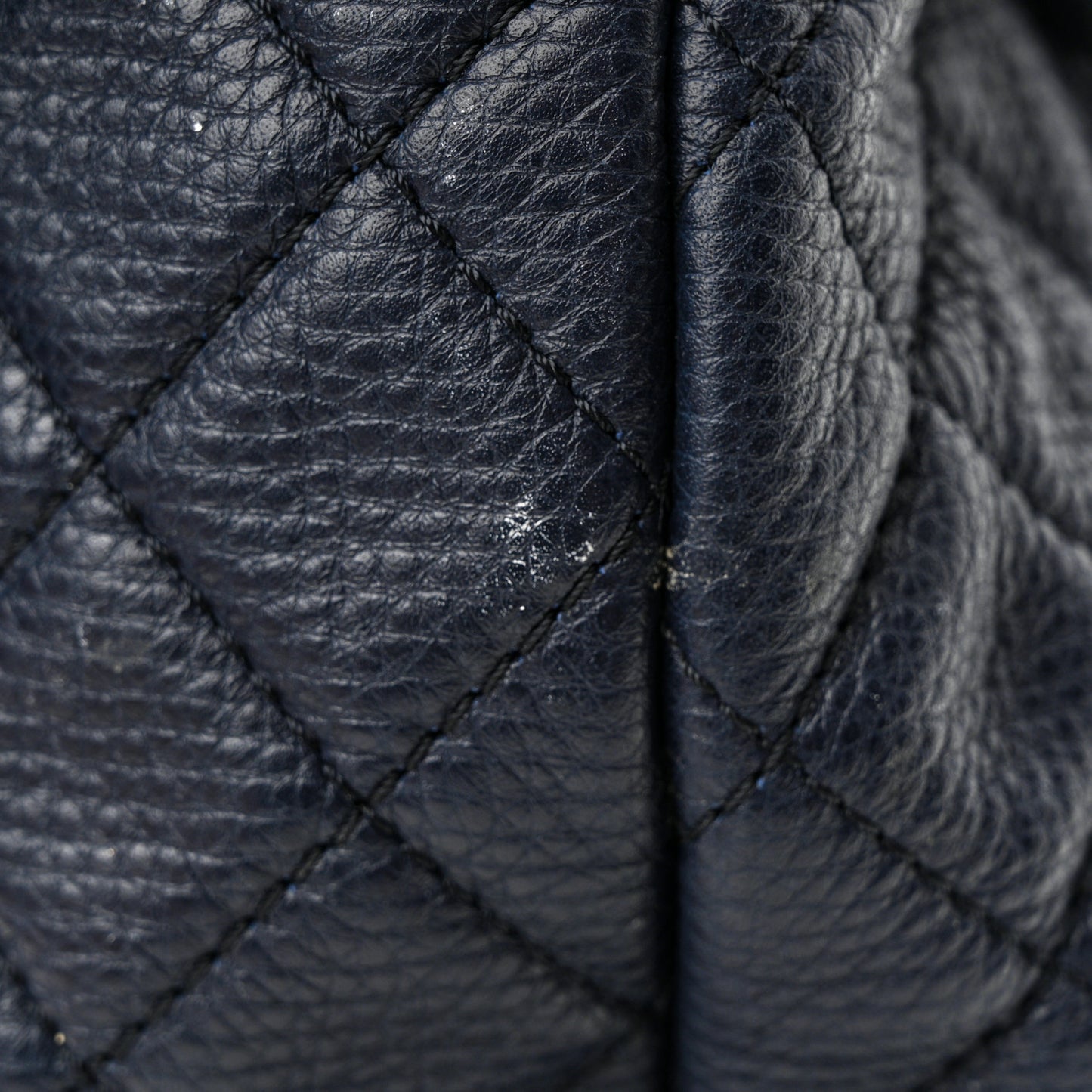 Calfskin Quilted XXL Travel Flap Bag Navy