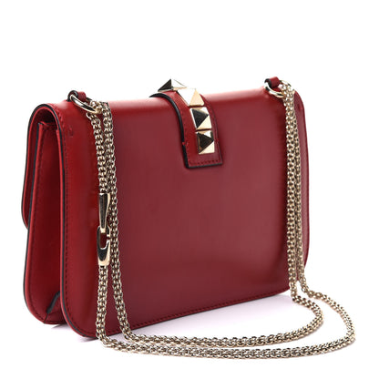 Valentino Garavani Vitello Medium Glam Lock Rockstud Flap Rubino 4 of 12