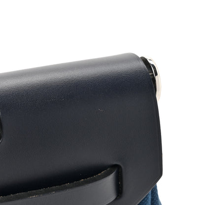 Hermes Toile Militaire Vache Hunter Herbag Zip Retourne 31 PM Black Blue De Malte 16 of 16