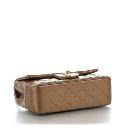 Chanel Metallic Lambskin Quilted Mini Rectangular Flap Gold 4 of 10