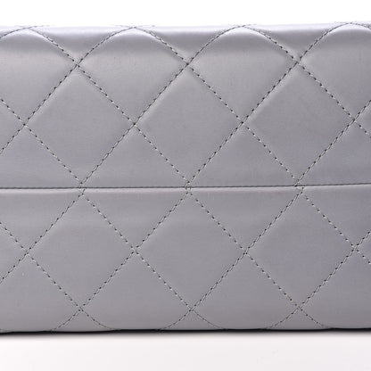 Chanel Calfskin Quilted Large Shopping In Chains Tote Light Grey 14 of 15