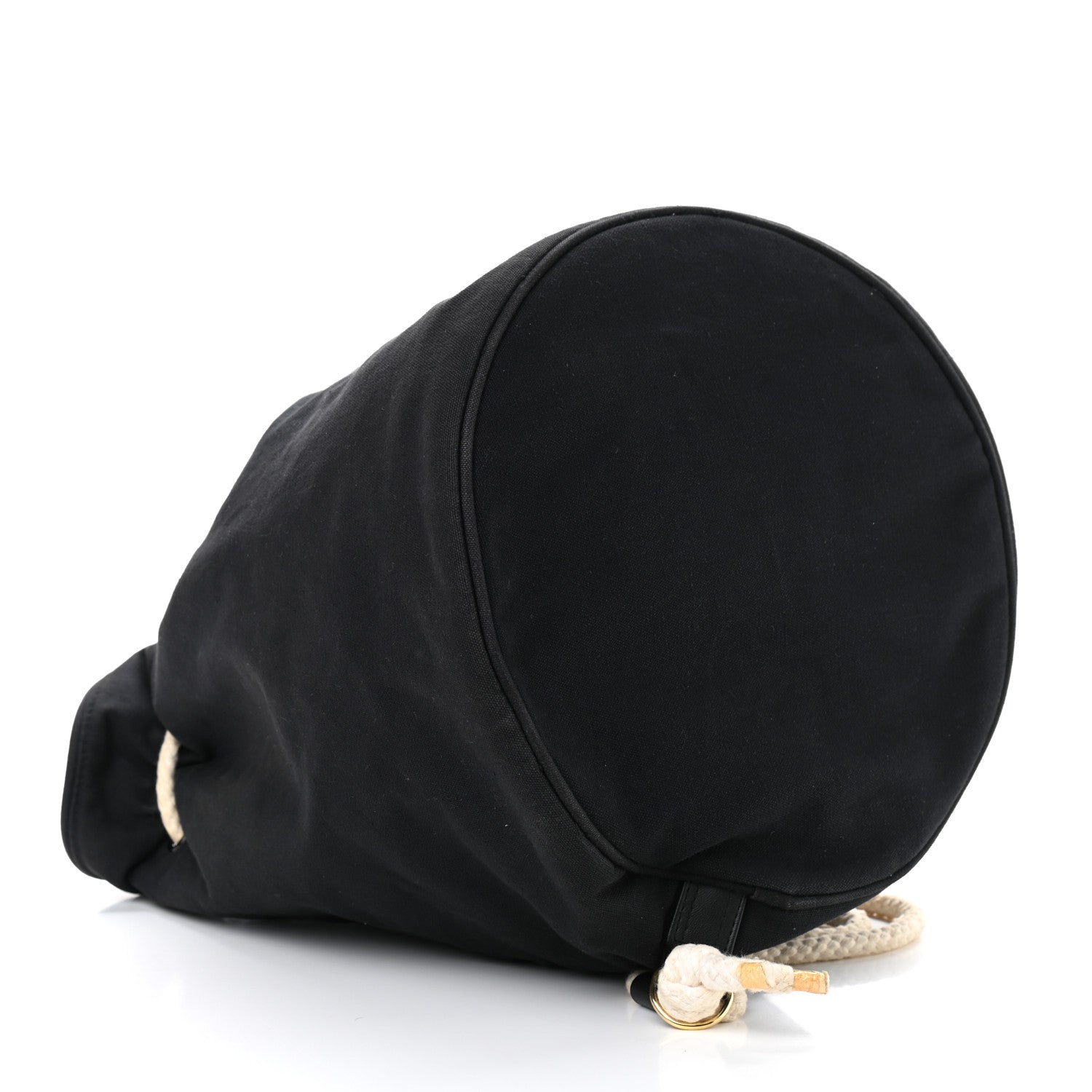 Chanel Canvas Drawstring Backpack Black White 4 of 17