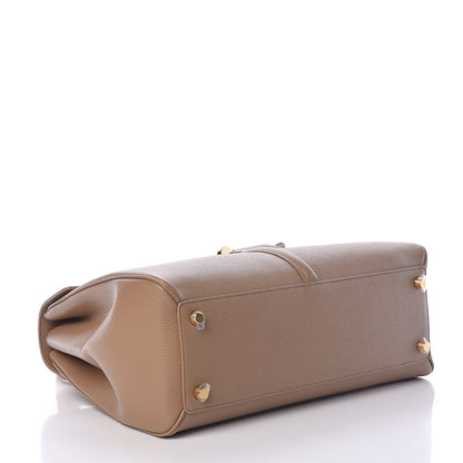 Celine Grained Calfskin Classique 16 Top Handle Bag Beige 4 of 11