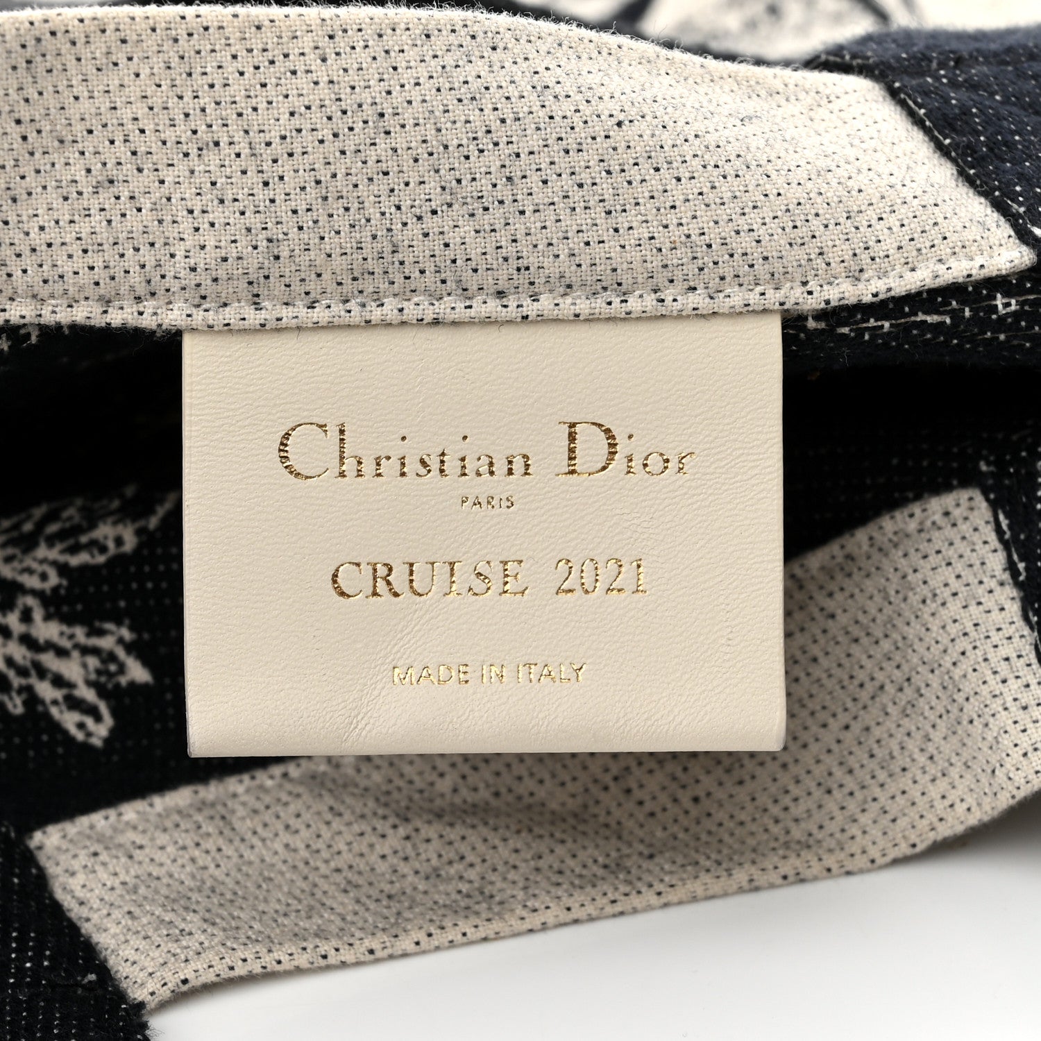 Christian Dior Canvas Print Cruise Tote Ivory Black 6 of 11