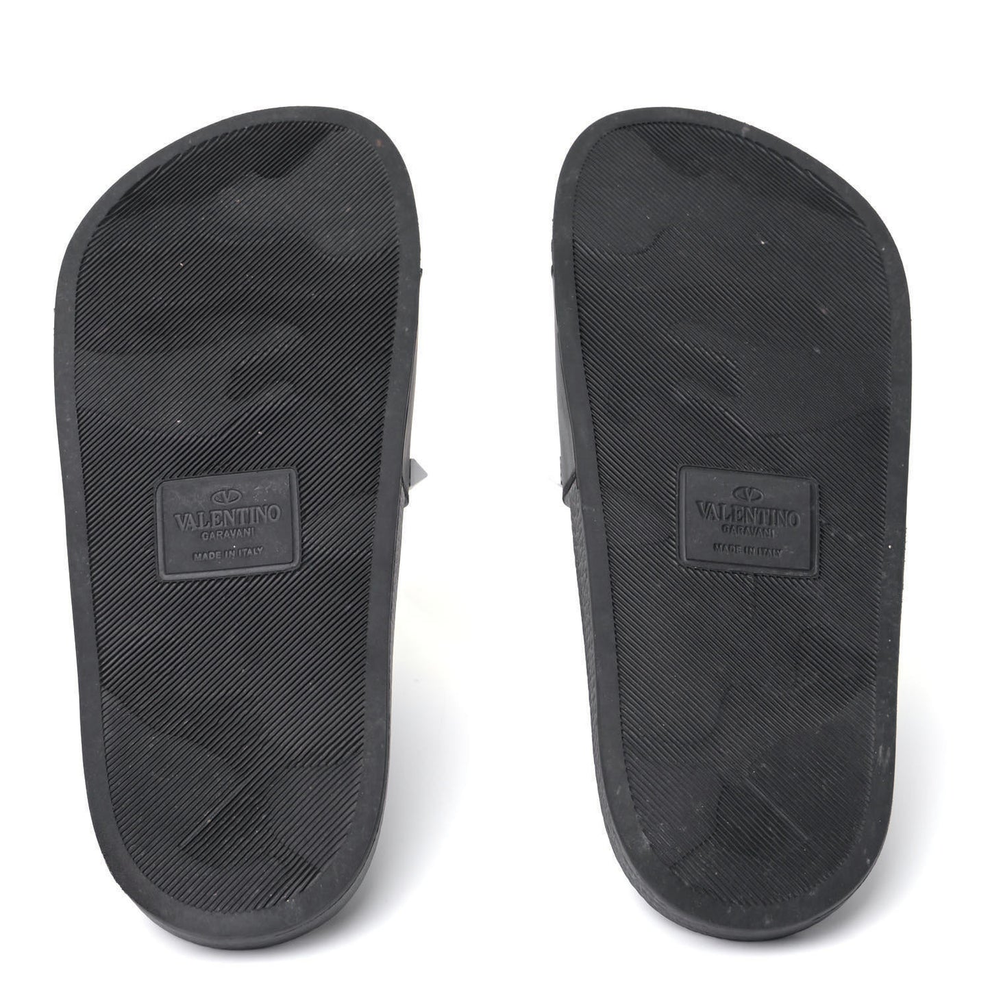 Rubber Rockstud Slide Sandals 36 Black