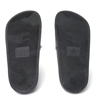 Valentino Garavani Rubber Rockstud Slide Sandals 36 Black 4 of 5