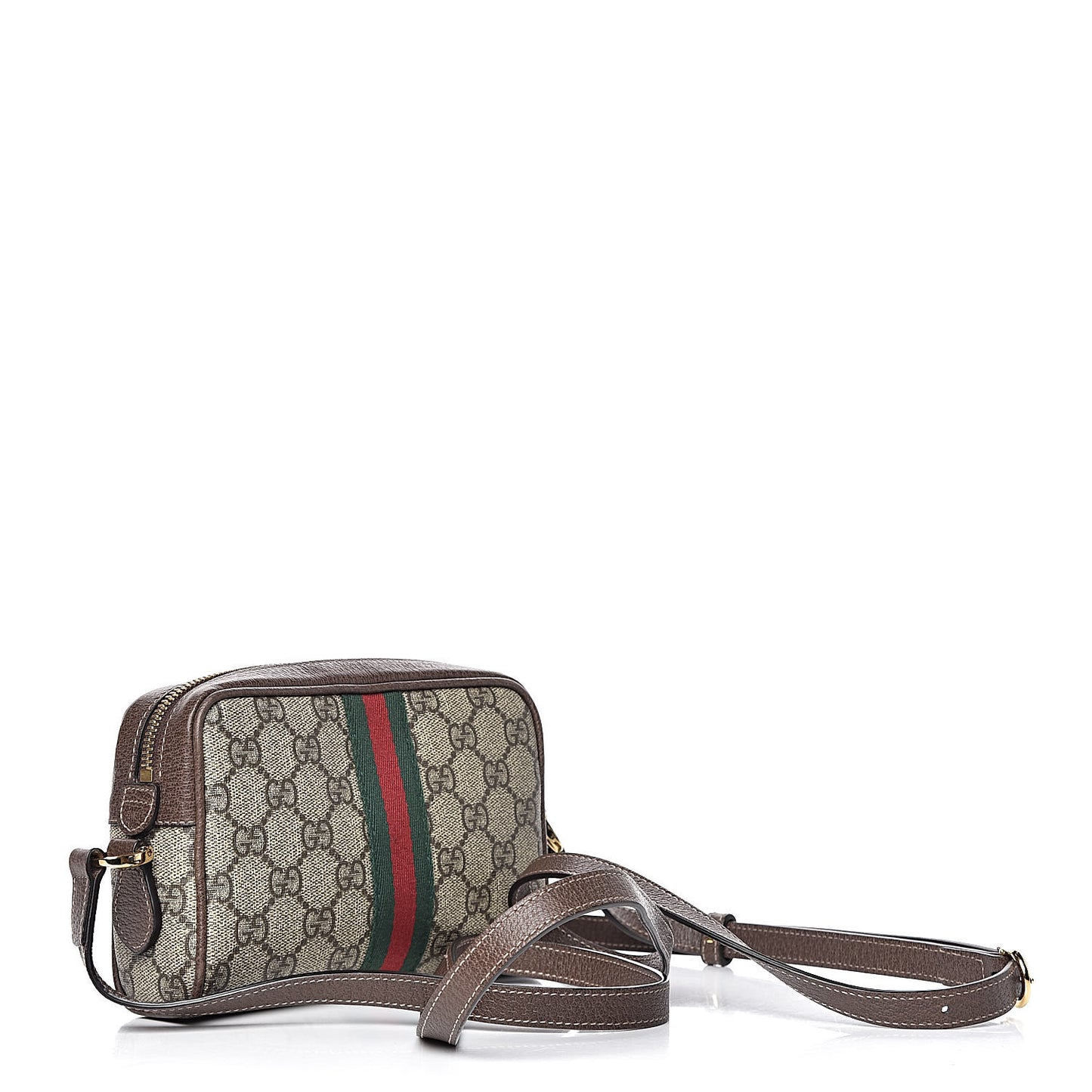 GG Supreme Monogram Web Mini Ophidia Shoulder Bag Brown