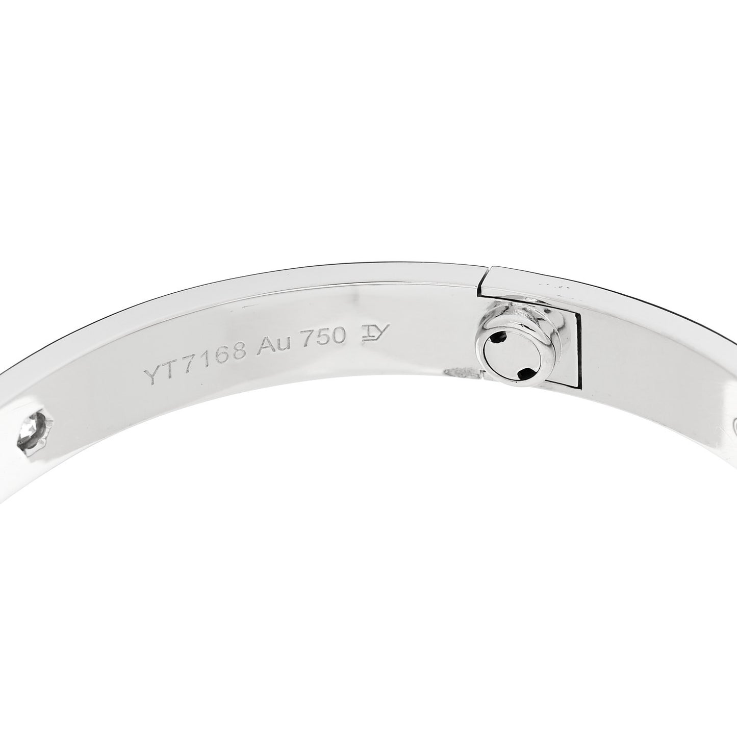 18K White Gold 4 Diamond Love Bracelet 17
