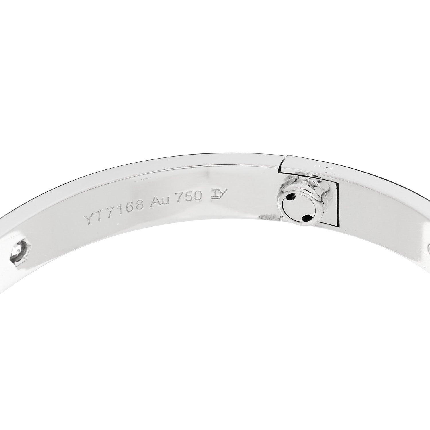 Cartier 18K White Gold 4 Diamond Love Bracelet 17 7 of 7