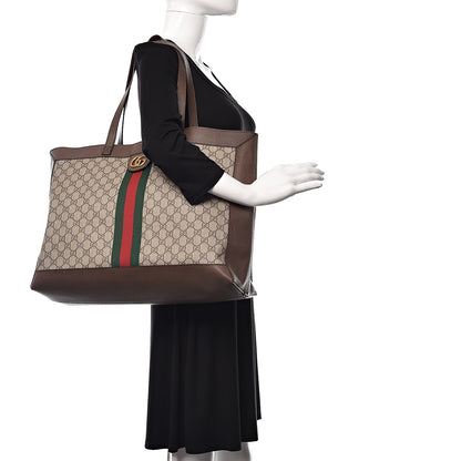 Gucci GG Supreme Monogram Web Ophidia Tote Brown 2 of 10