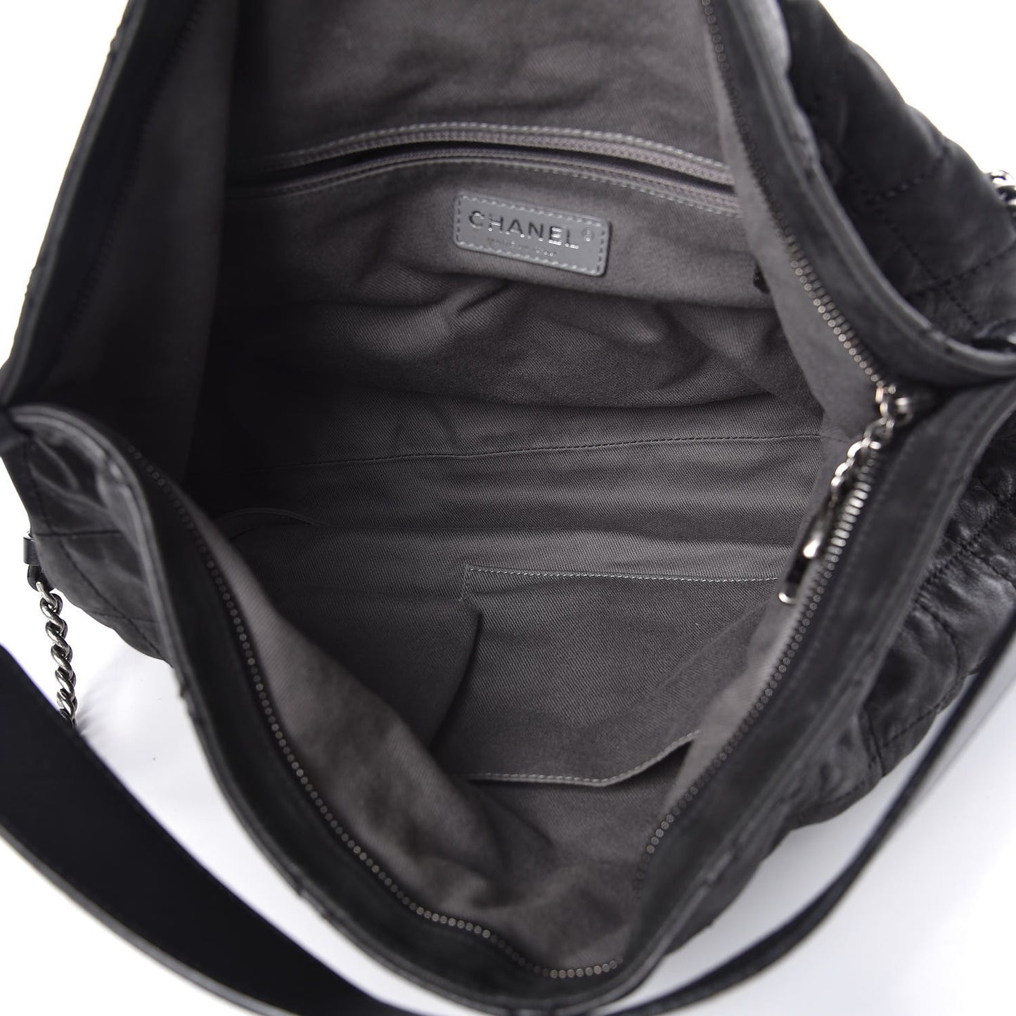 Iridescent Calfskin Coco Daily Hobo Black