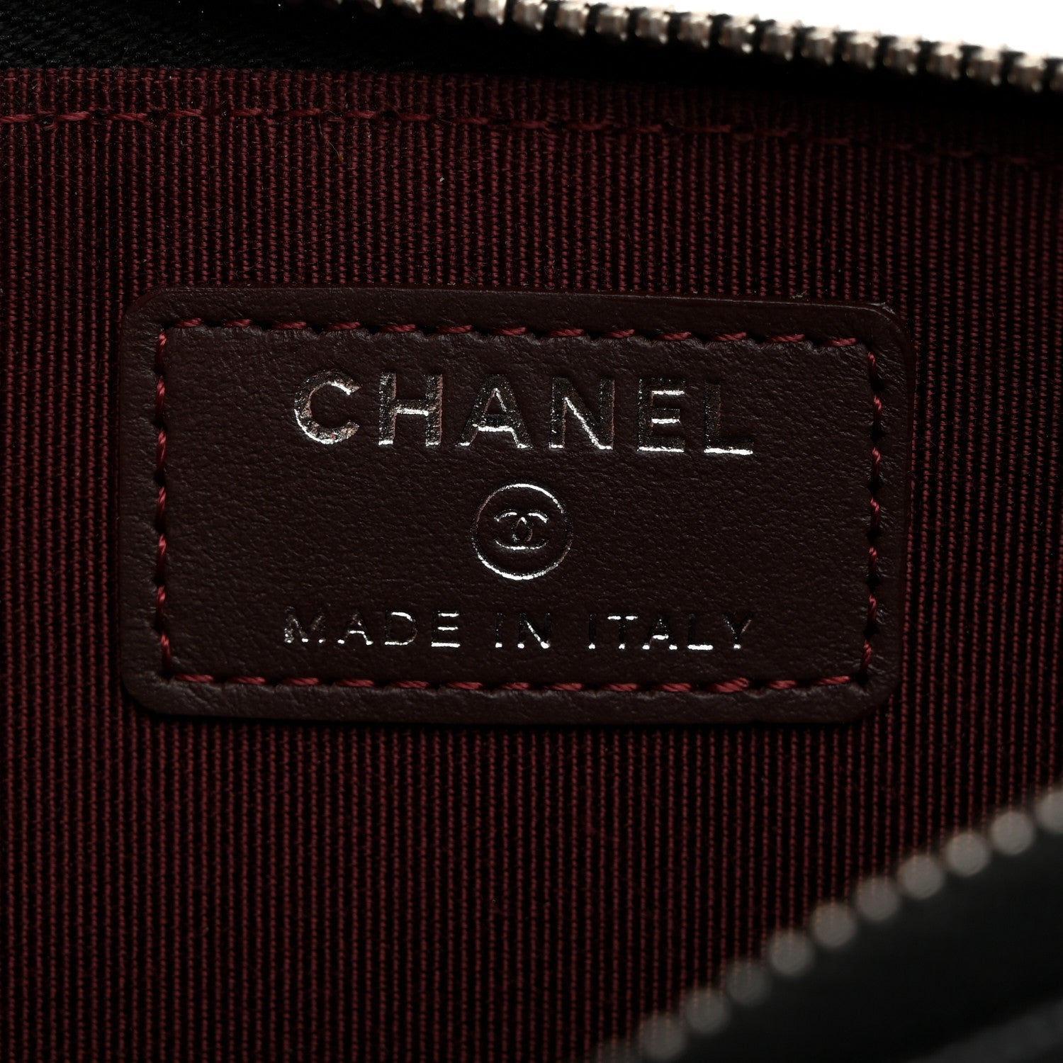 Chanel Caviar Chevron Quilted Zip Pouch Black 6 of 7