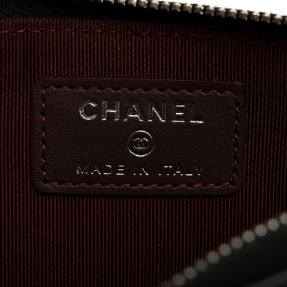 Chanel Caviar Chevron Quilted Zip Pouch Black 6 of 7
