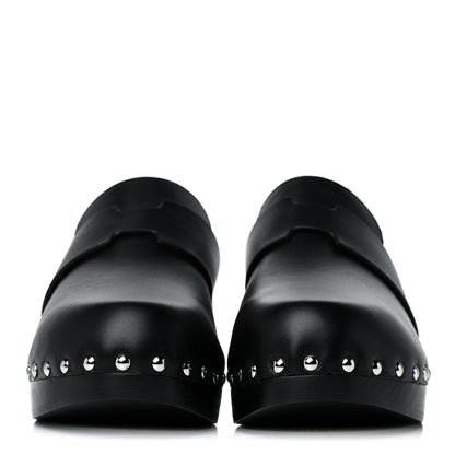 Hermes Calfskin Calya Mules 37 Black 2 of 14