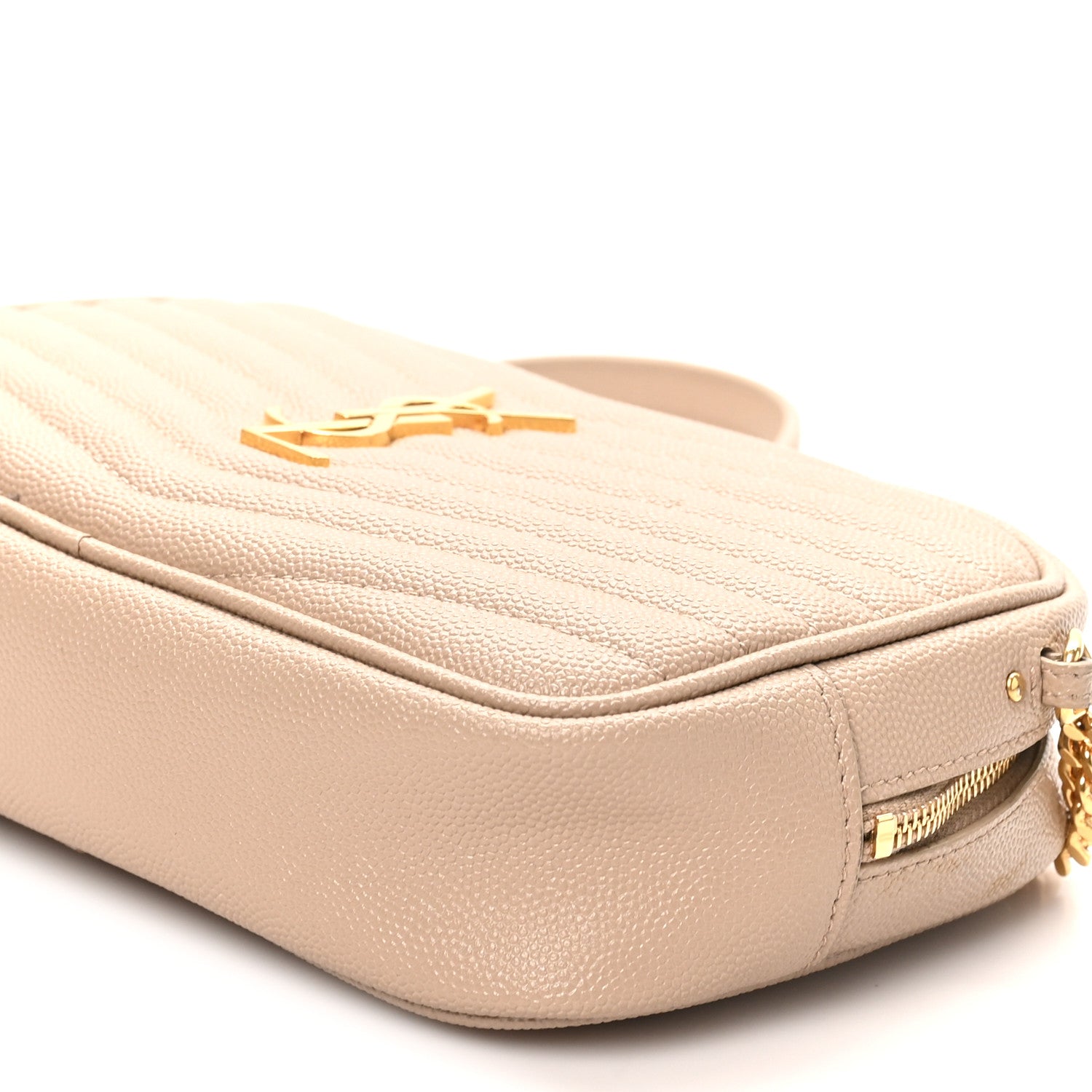 Saint Laurent Grain De Poudre Matelasse Monogram Mini Lou Camera Bag Dark Beige 10 of 11