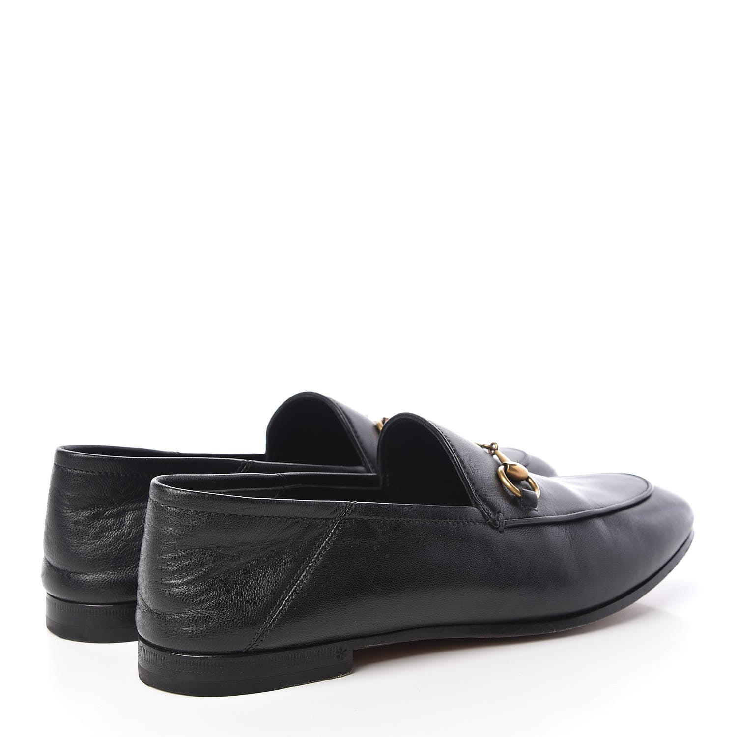 Gucci Lambskin Womens Brixton Horsebit Loafers 38 Black 4 of 13