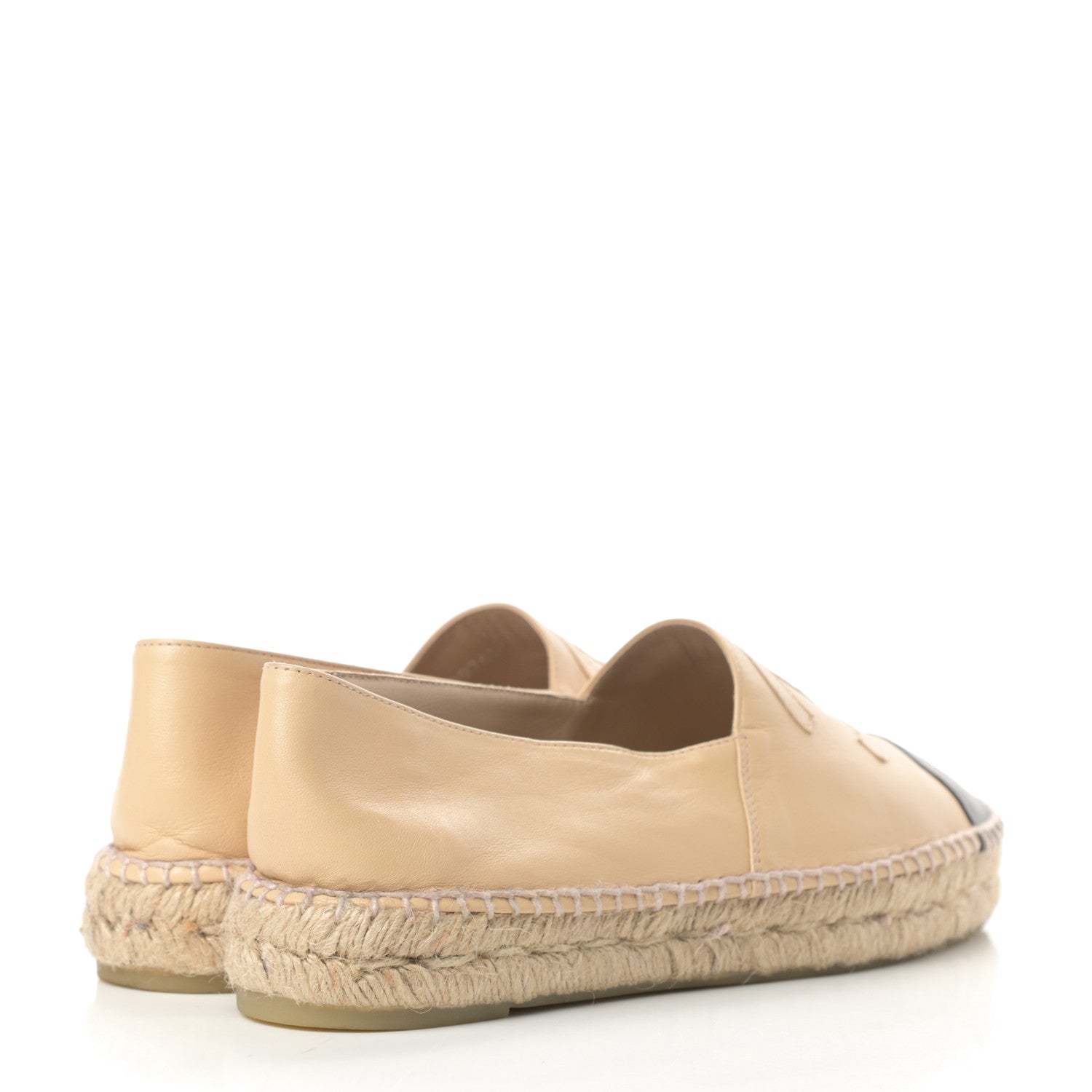Chanel Lambskin CC Espadrilles 39 Beige Black 4 of 11