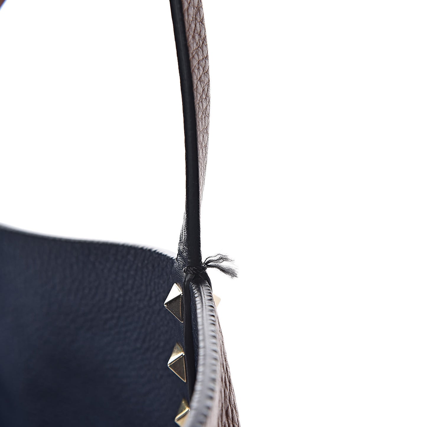 Pebbled Calfskin Medium Rockstud Reversible Tote Light Cuir Marine