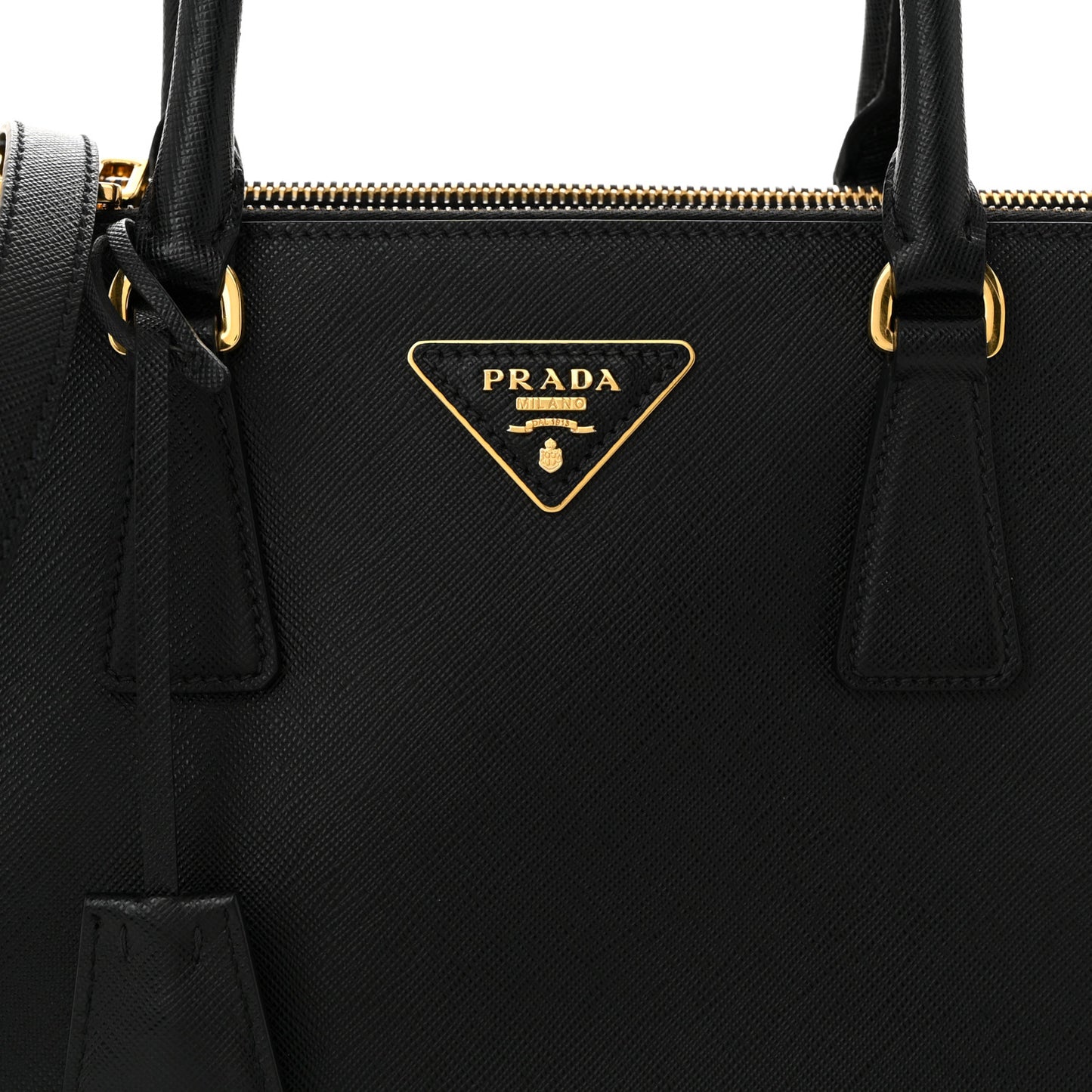 Saffiano Small Galleria Double Zip Tote Black