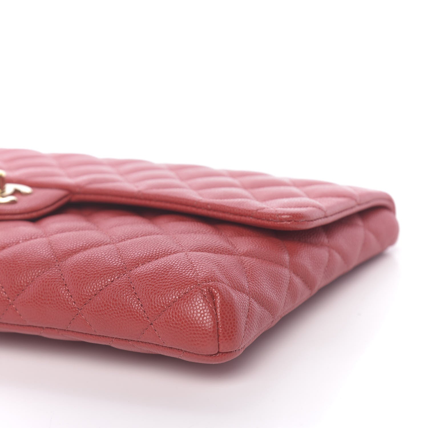 Chanel Caviar Quilted Flap Clutch Red 9 of 10