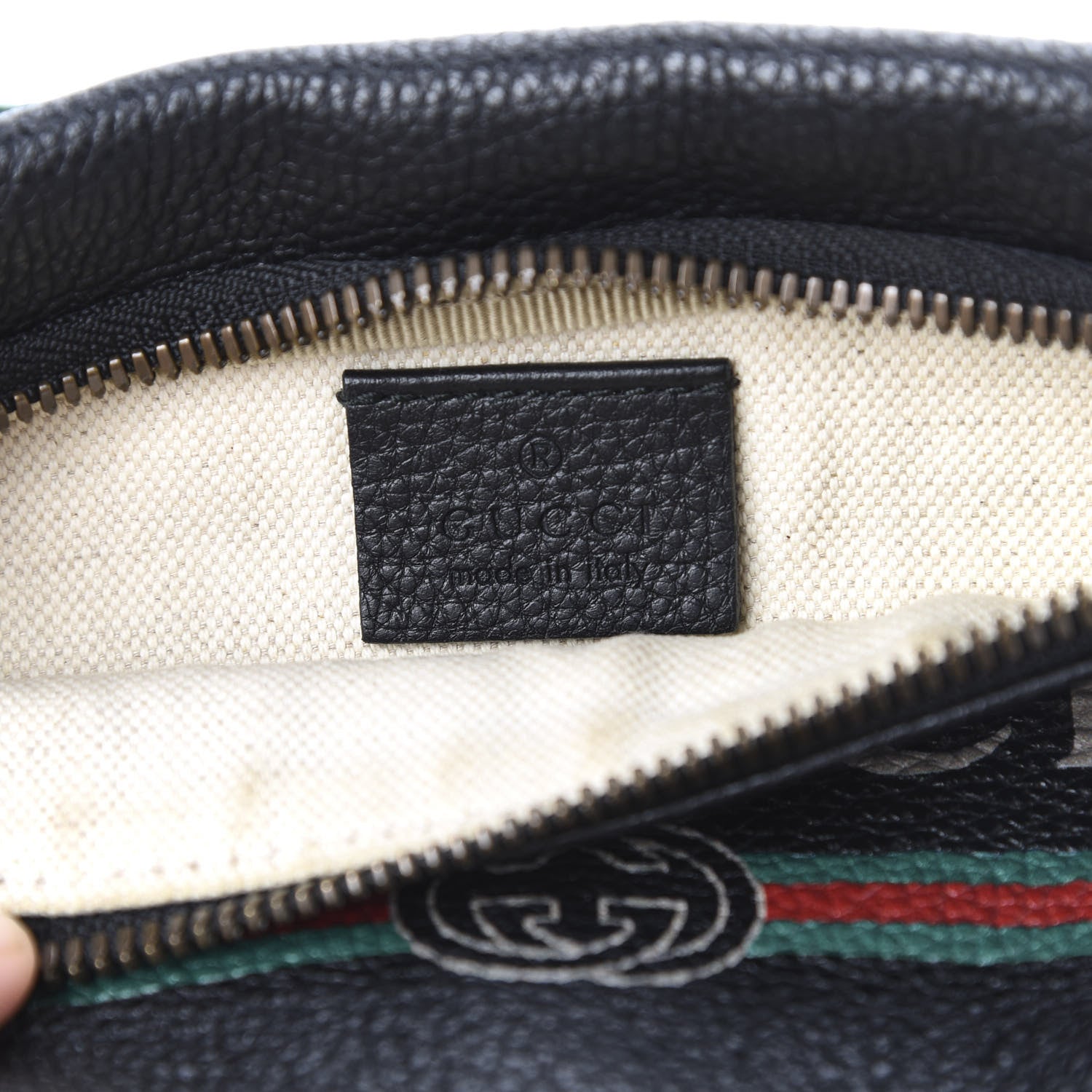 Gucci Grained Calfskin Small Logo Belt Bag Black 6 of 10