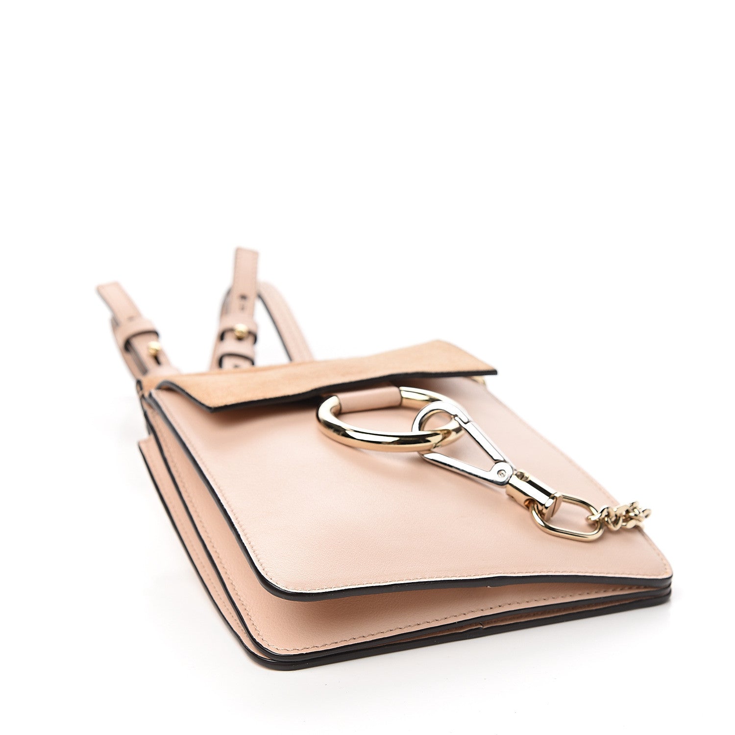 Chloe Suede Calfskin Mini Faye Bracelet Bag Cement Pink 3 of 9
