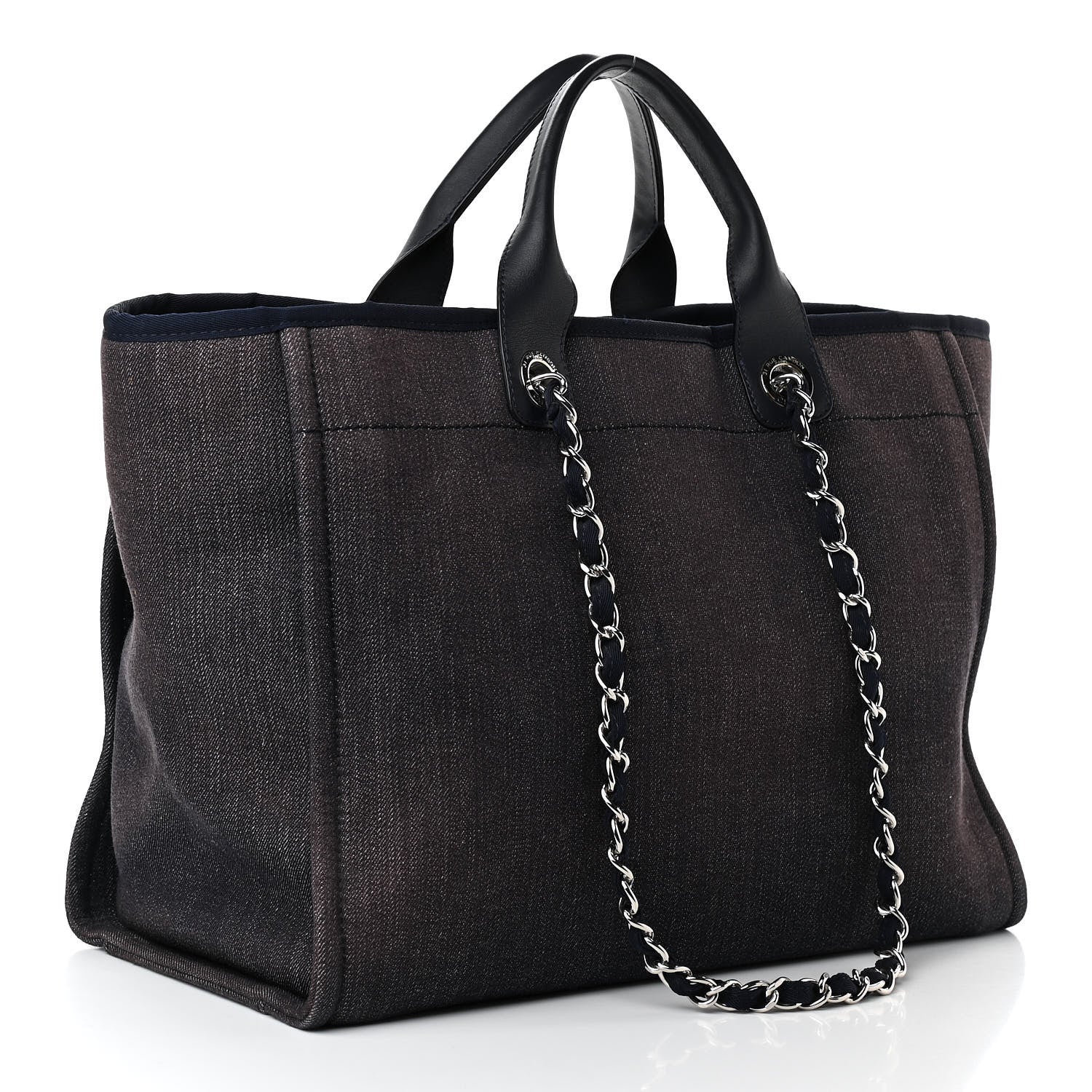 Chanel Denim Medium Deauville Tote Dark Blue 3 of 11