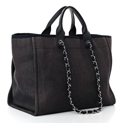 Chanel Denim Medium Deauville Tote Dark Blue 3 of 11