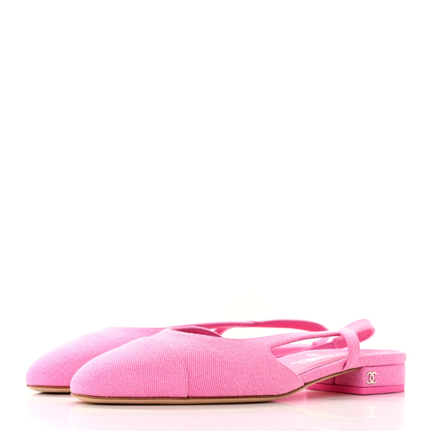 Denim Cap Toe CC Slingback Flat 37 Neon Pink