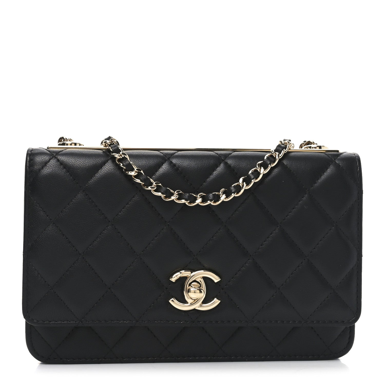 Chanel Lambskin Quilted Trendy CC Wallet On Chain WOC Black 1 of 12