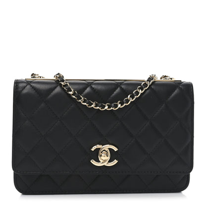 Chanel Lambskin Quilted Trendy CC Wallet On Chain WOC Black 1 of 12