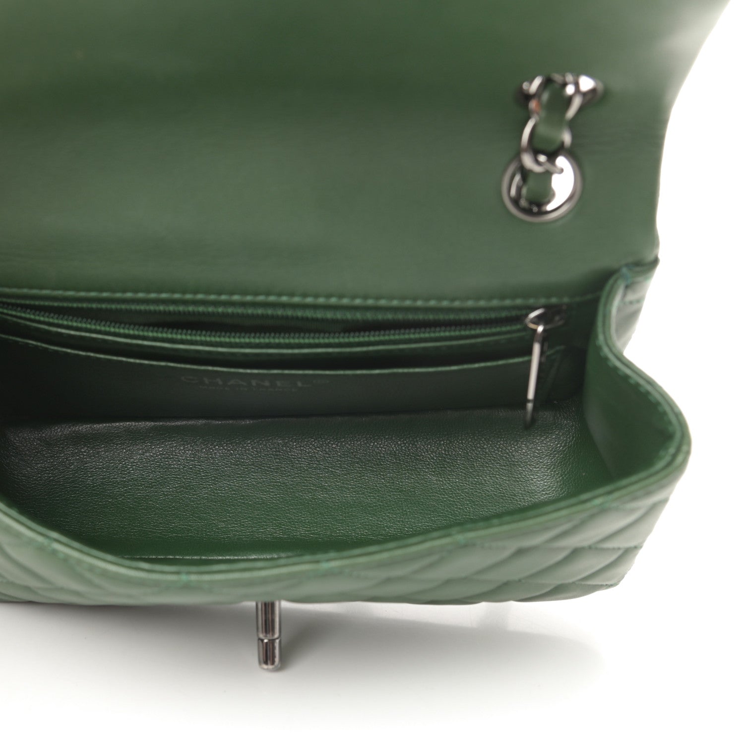 Chanel Lambskin Quilted Mini Rectangular Flap Green 5 of 14