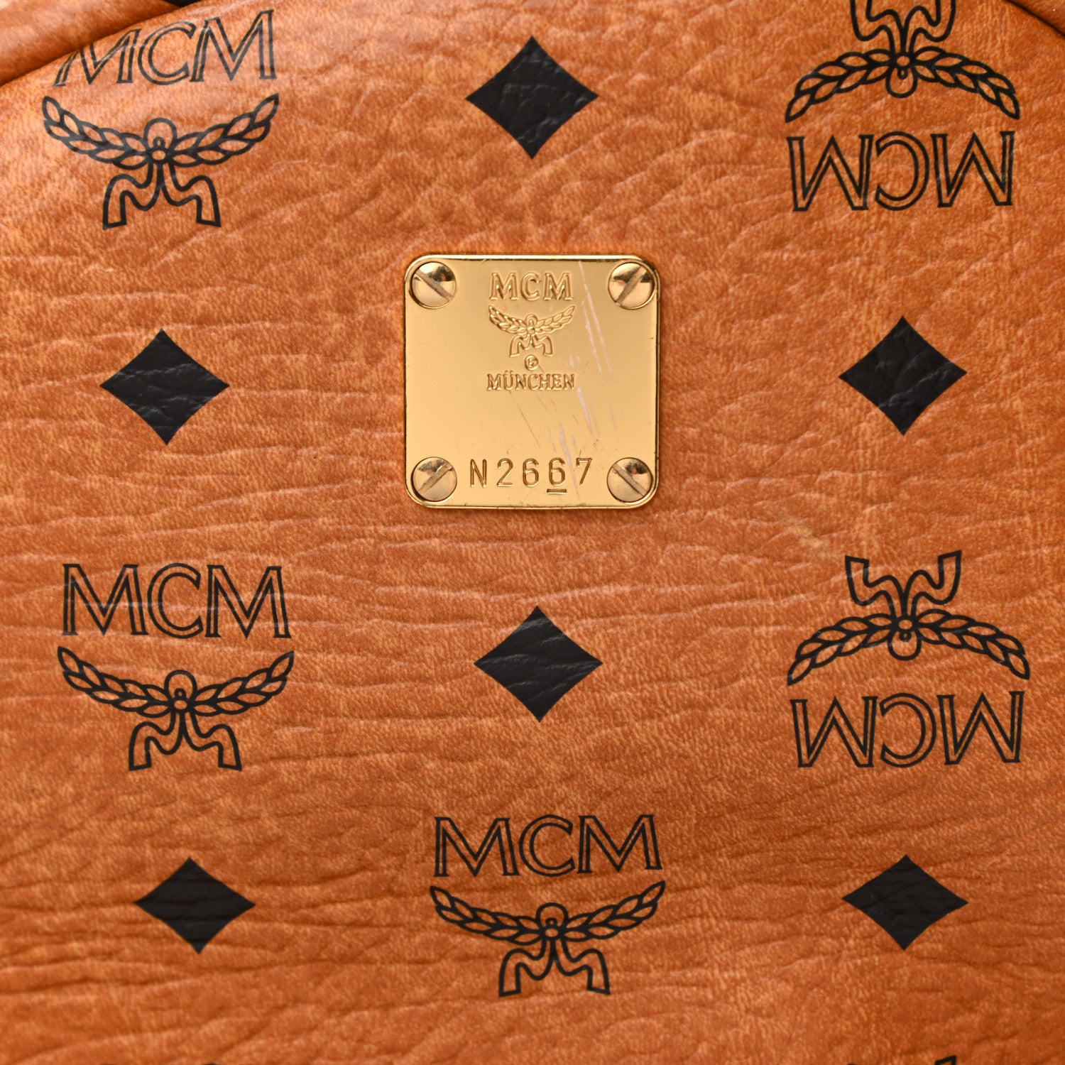 MCM Visetos Small Side Stud Stark Backpack Cognac 10 of 11