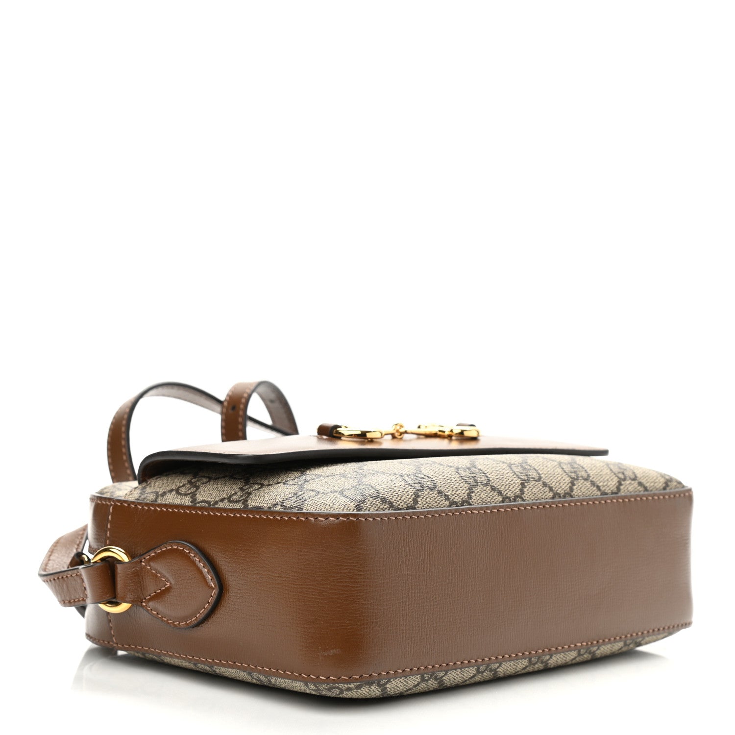 Gucci GG Supreme Monogram Small Horsebit 1955 Shoulder Bag Beige Brown Sugar 4 of 10