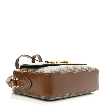Gucci GG Supreme Monogram Small Horsebit 1955 Shoulder Bag Beige Brown Sugar 4 of 10