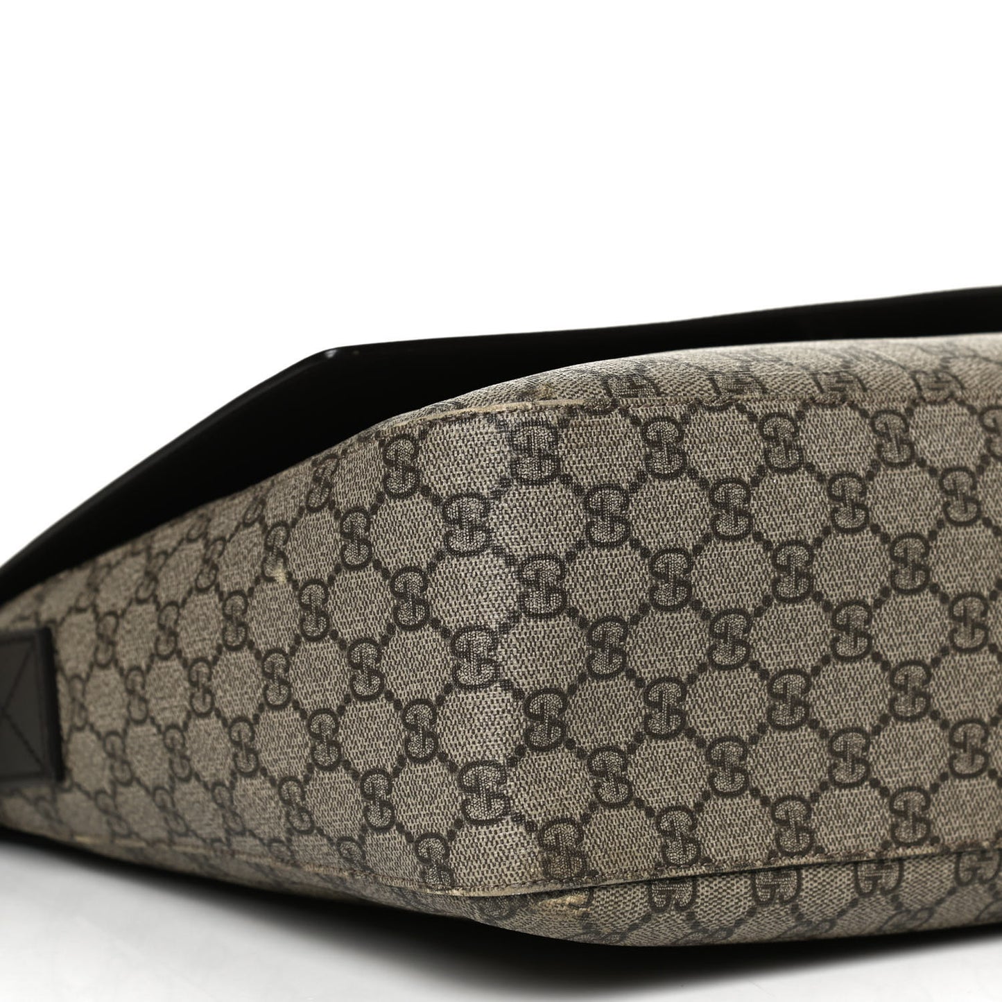 GG Supreme Monogram Selleria Calfskin Large Satchel Messenger Bag Beige Ebony Cocoa Dark Chocolate