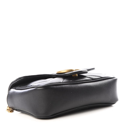 Gucci Calfskin Matelasse Super Mini GG Marmont Shoulder Bag Black 3 of 9