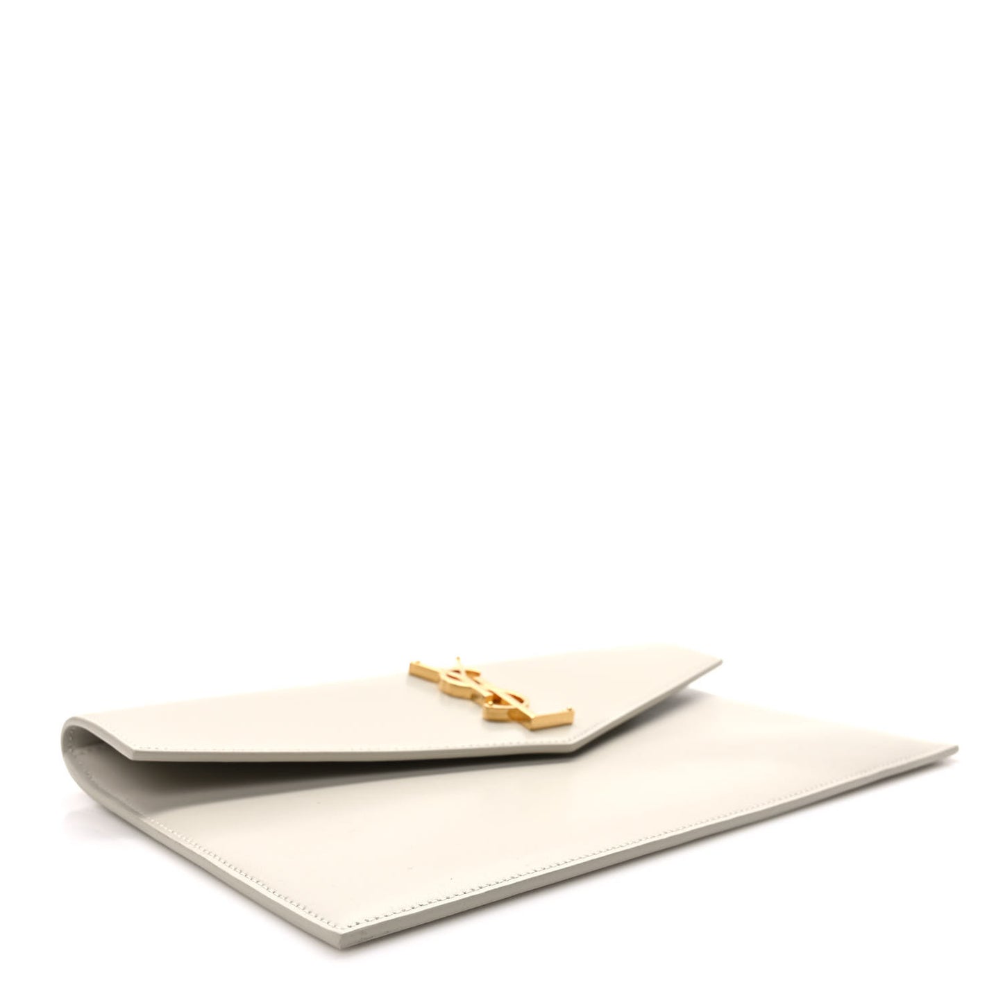 Smooth Shiny Calfskin Uptown Pouch Crema Soft
